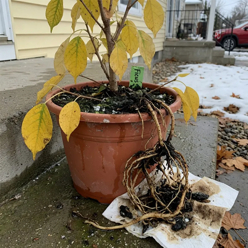 Plant with root rot